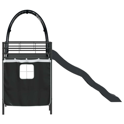 vidaXL Kinder-Etagenbett Schwarz 74,5 x 190 cm Metall