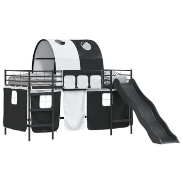 vidaXL Kinder-Etagenbett Schwarz 90 x 200 cm Metall