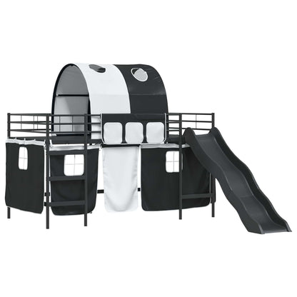 vidaXL Kinder-Etagenbett Schwarz 90 x 200 cm Metall