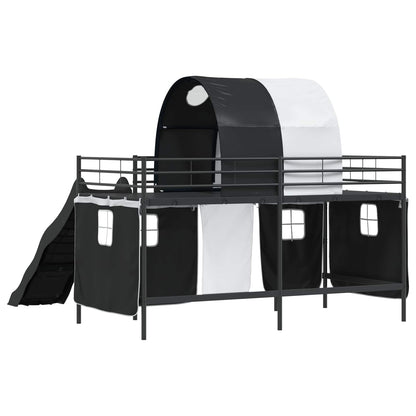 vidaXL Kinder-Etagenbett Schwarz 90 x 200 cm Metall
