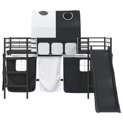 vidaXL Kinder-Etagenbett Schwarz 90 x 200 cm Metall