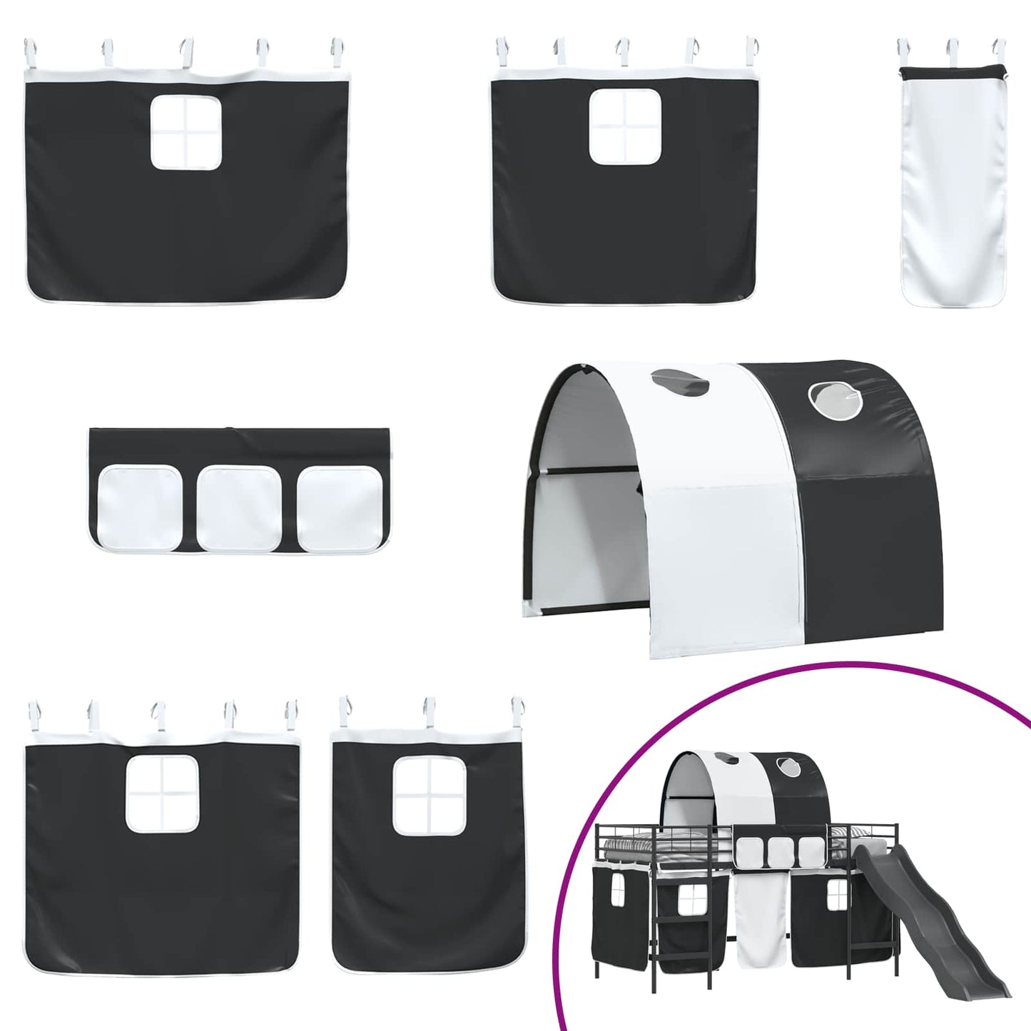vidaXL Kinder-Etagenbett Schwarz 90 x 200 cm Metall
