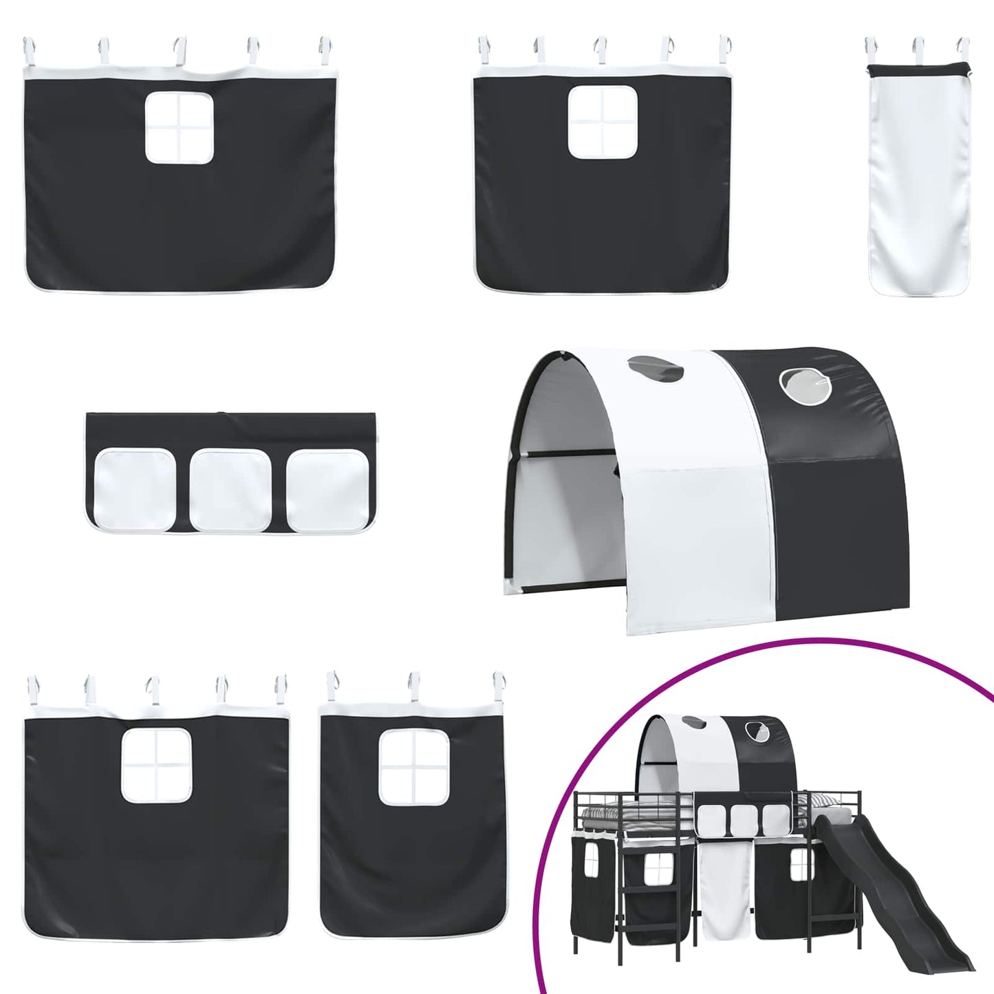 vidaXL Kinder-Etagenbett Schwarz 99,5 x 190 cm Metall