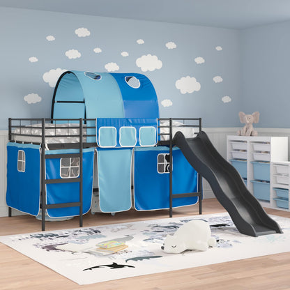 vidaXL Kinder-Etagenbett Schwarz und Blau 99,5 x 200 cm Metall