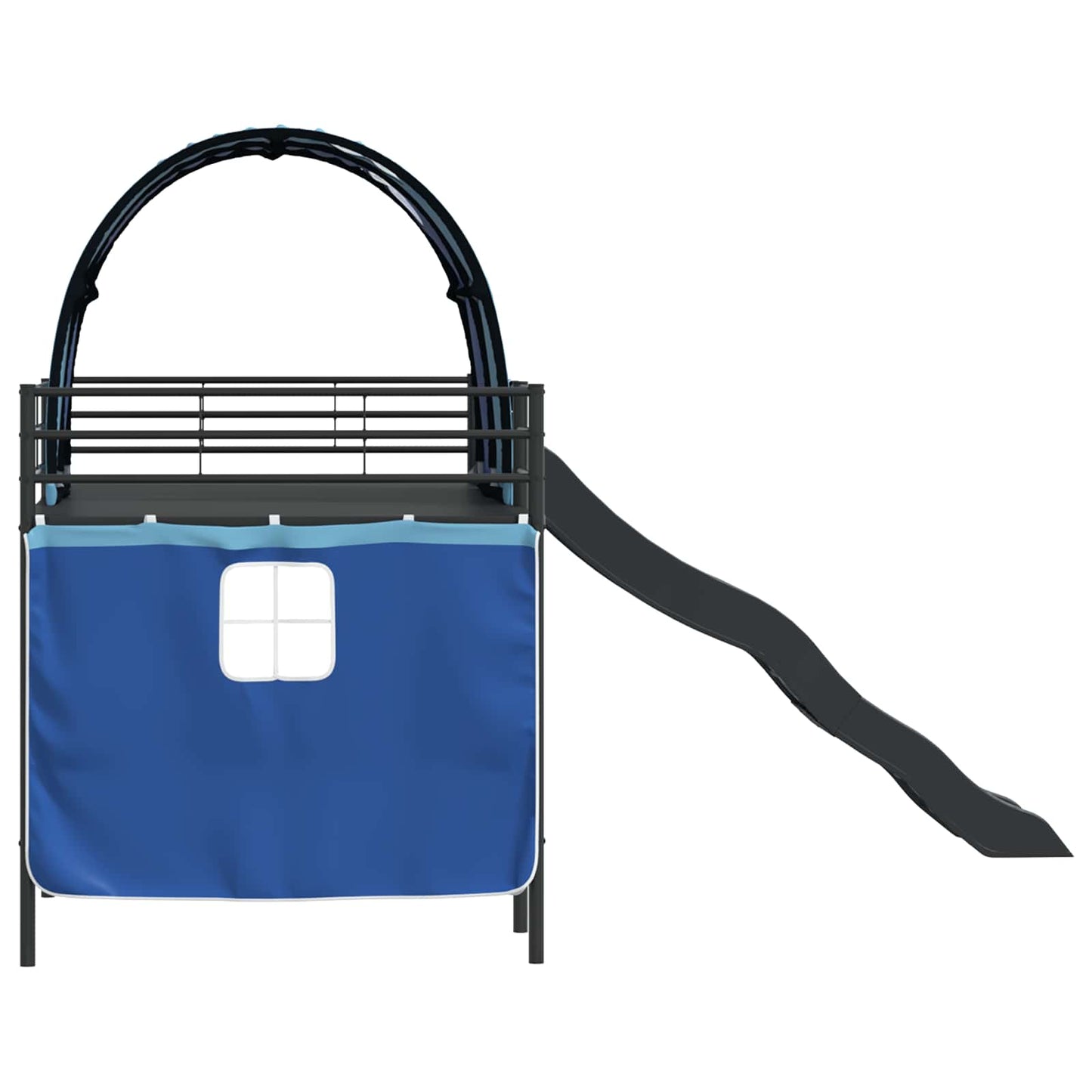 vidaXL Kinder-Etagenbett Schwarz und Blau 107 x 200 cm Metall