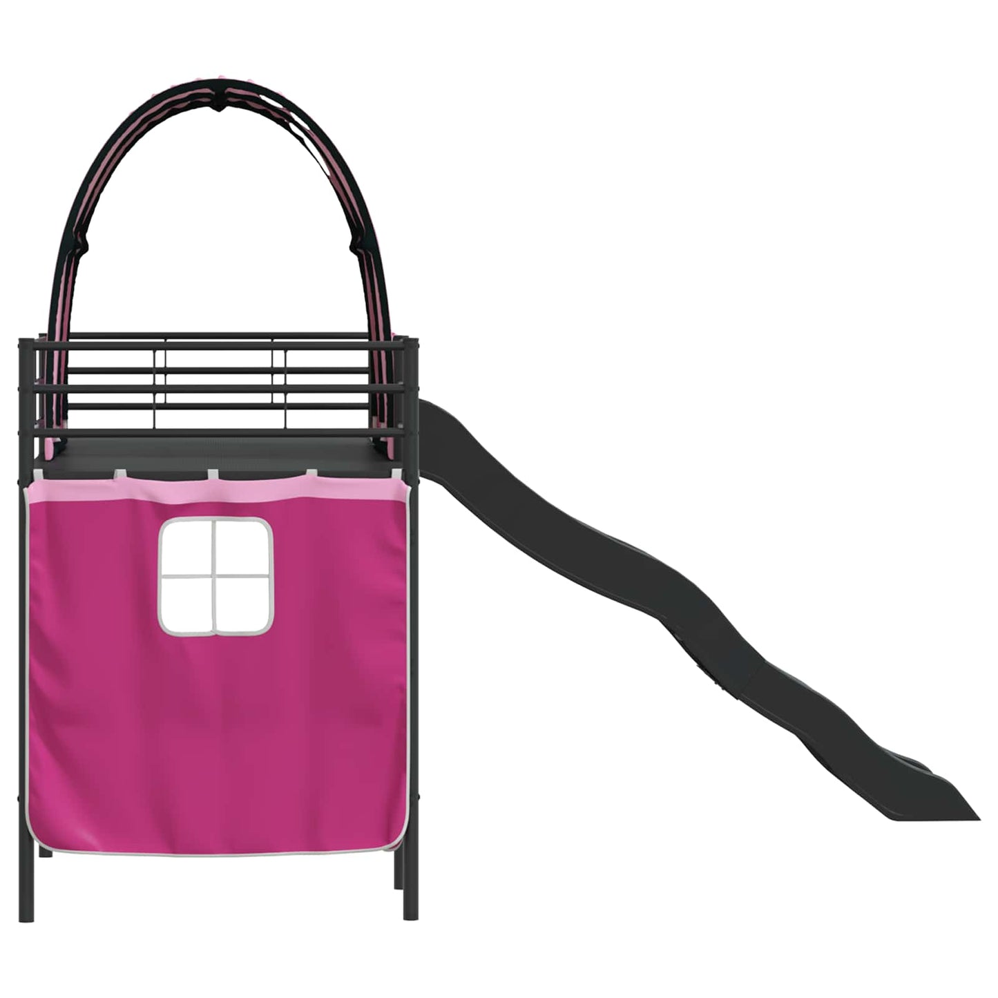 vidaXL Kinder-Etagenbett Schwarz und Pink 74,5 x 190 cm Metall