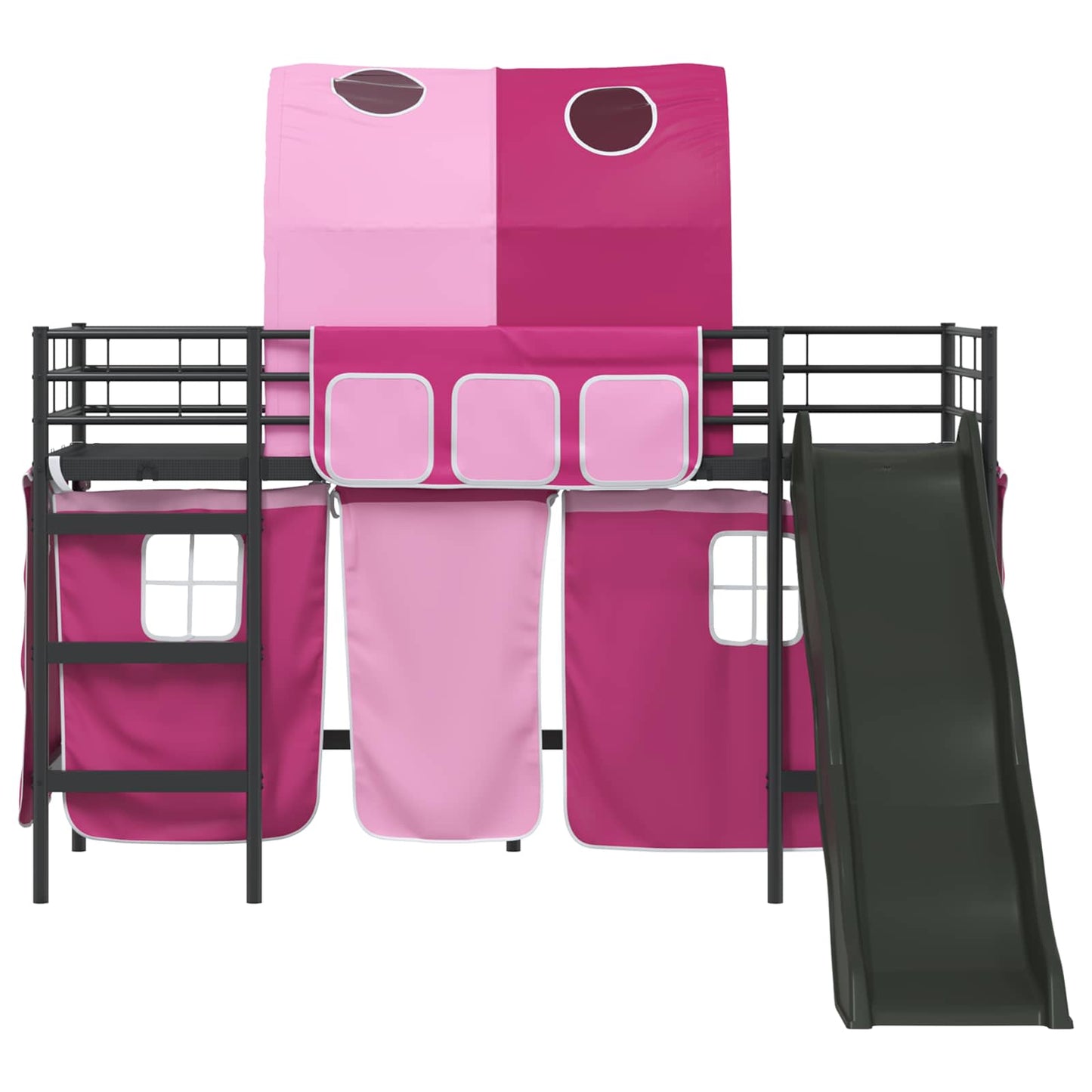 Kinder-Etagenbett Schwarz und Pink 99,5 x 190 cm Metall