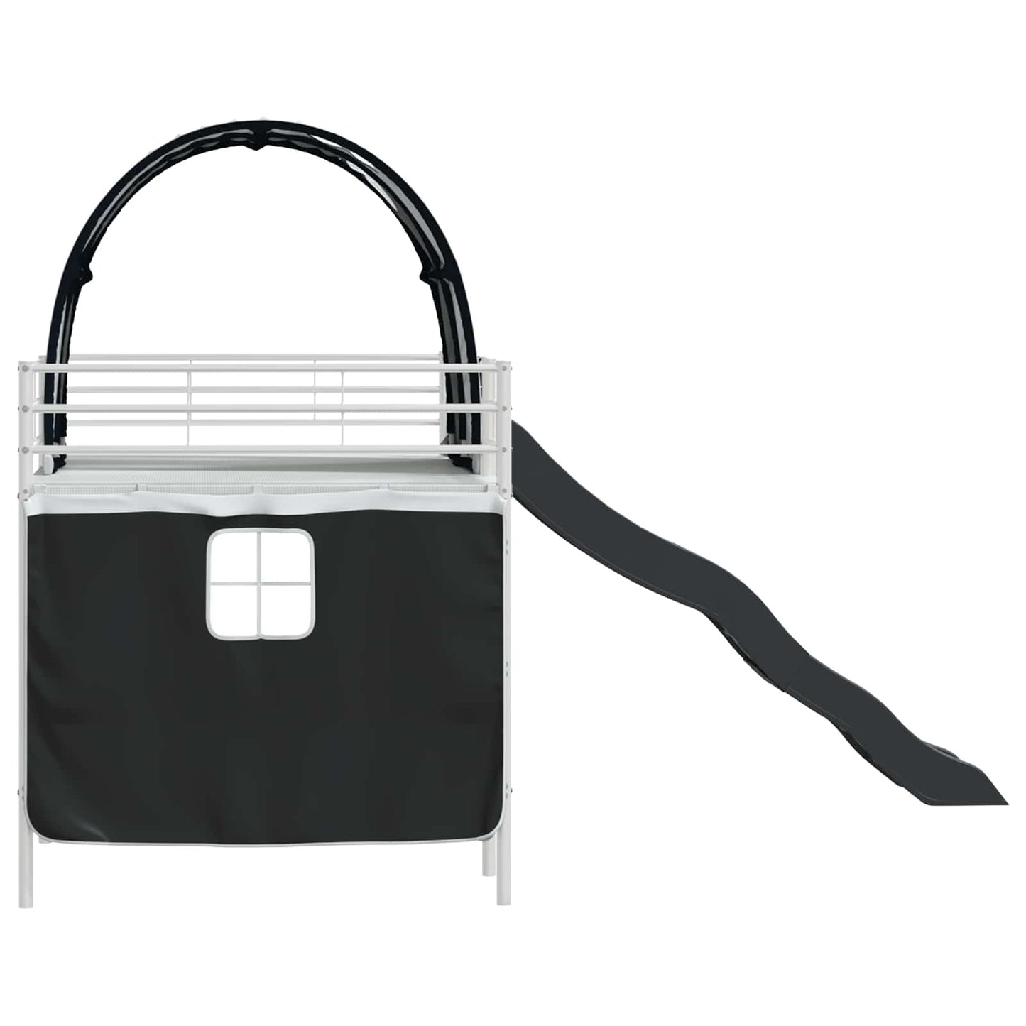 Kinder-Etagenbett Weiß und Schwarz 90 x 200 cm Metall