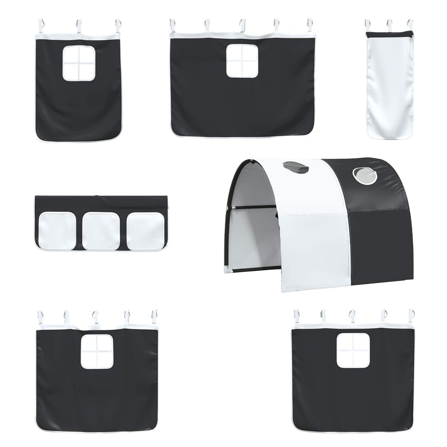 vidaXL Kinder-Etagenbett Weiß und Schwarz 99,5 x 190 cm Metall