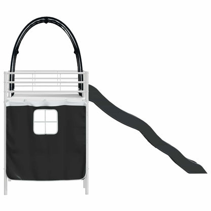 vidaXL Kinder-Etagenbett Weiß und Schwarz 99,5 x 190 cm Metall