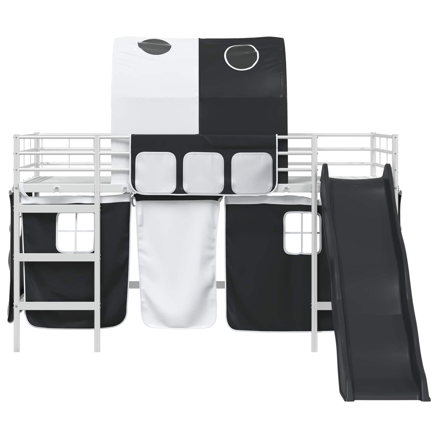 vidaXL Kinder-Etagenbett Weiß und Schwarz 99,5 x 200 cm Metall