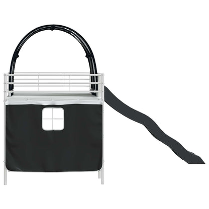 Kinder-Etagenbett Weiß und Schwarz 107 x 200 cm Metall