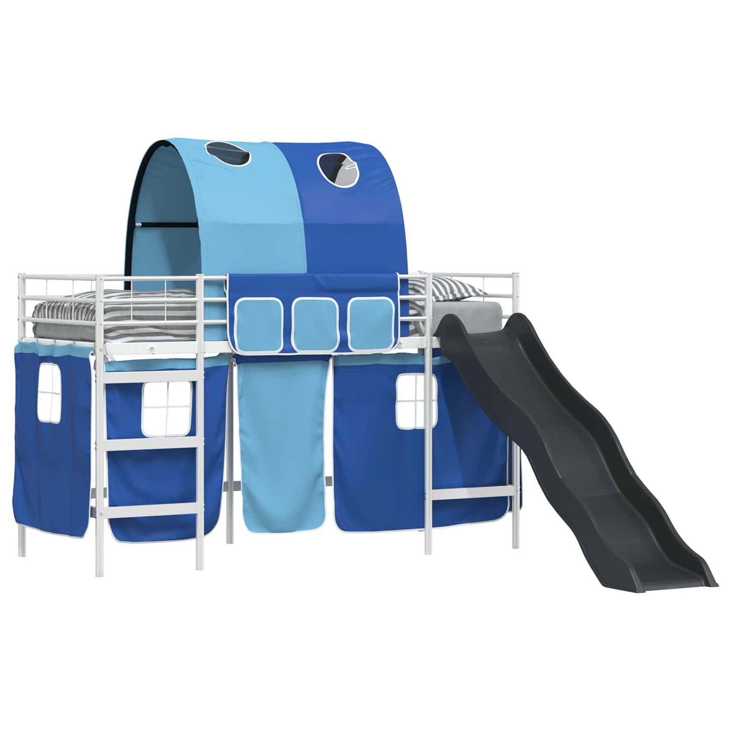 vidaXL Kinder-Etagenbett Weiß und Blau 74,5 x 190 cm Metall
