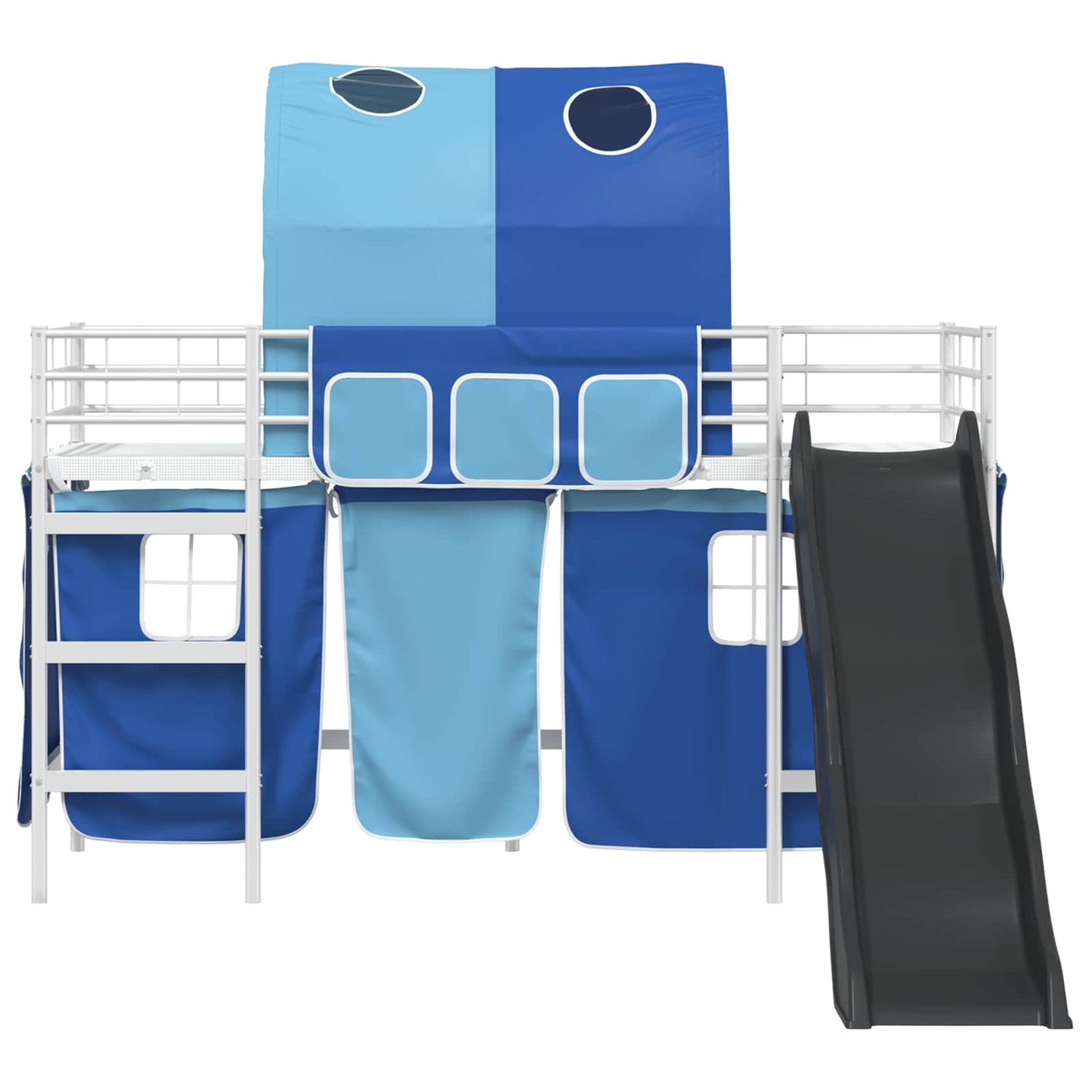 vidaXL Kinder-Etagenbett Weiß und Blau 74,5 x 190 cm Metall