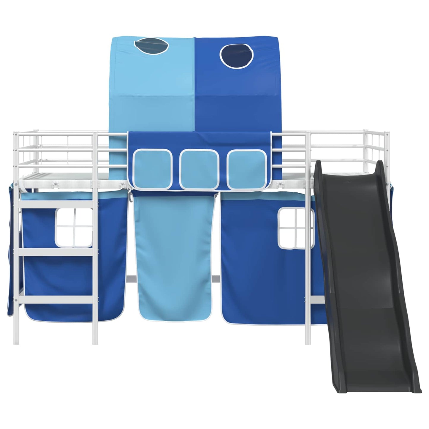 vidaXL Kinder-Etagenbett Weiß und Blau 79,5 x 200 cm Metall