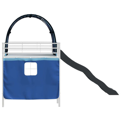 vidaXL Kinder-Etagenbett Weiß und Blau 79,5 x 200 cm Metall
