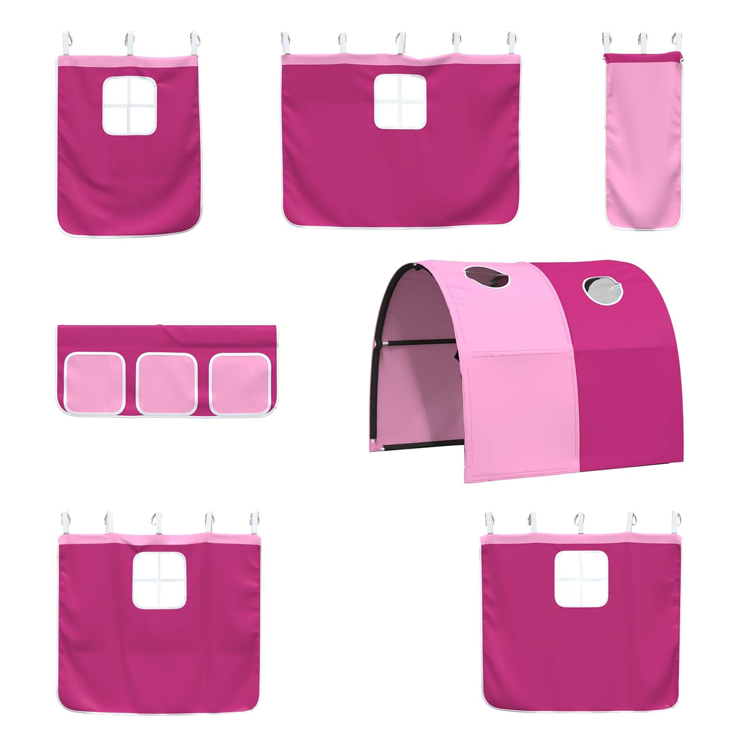 vidaXL Kinder-Etagenbett Weiß und Rosa 74,5 x 190 cm Metall
