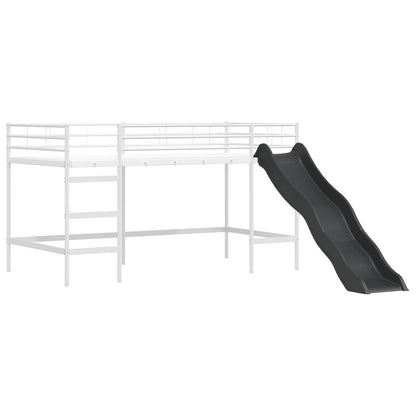 vidaXL Kinder-Etagenbett Weiß und Rosa 79,5 x 200 cm Metall
