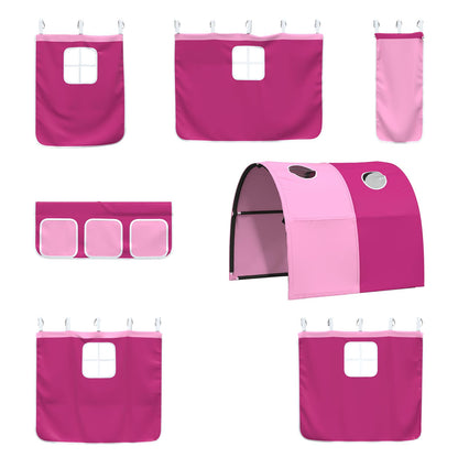 vidaXL Kinder-Etagenbett Weiß und Rosa 90 x 200 cm Metall