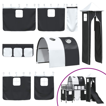 Kinderloftbett Schwarz 74,5 x 190 cm Metall