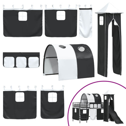 Kinderloftbett Schwarz 79,5 x 200 cm Metall