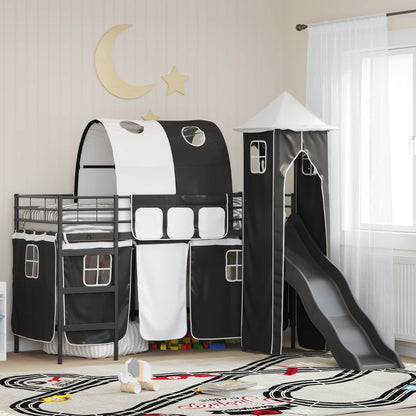 Kinderloftbett Schwarz 90 x 190 cm Metall