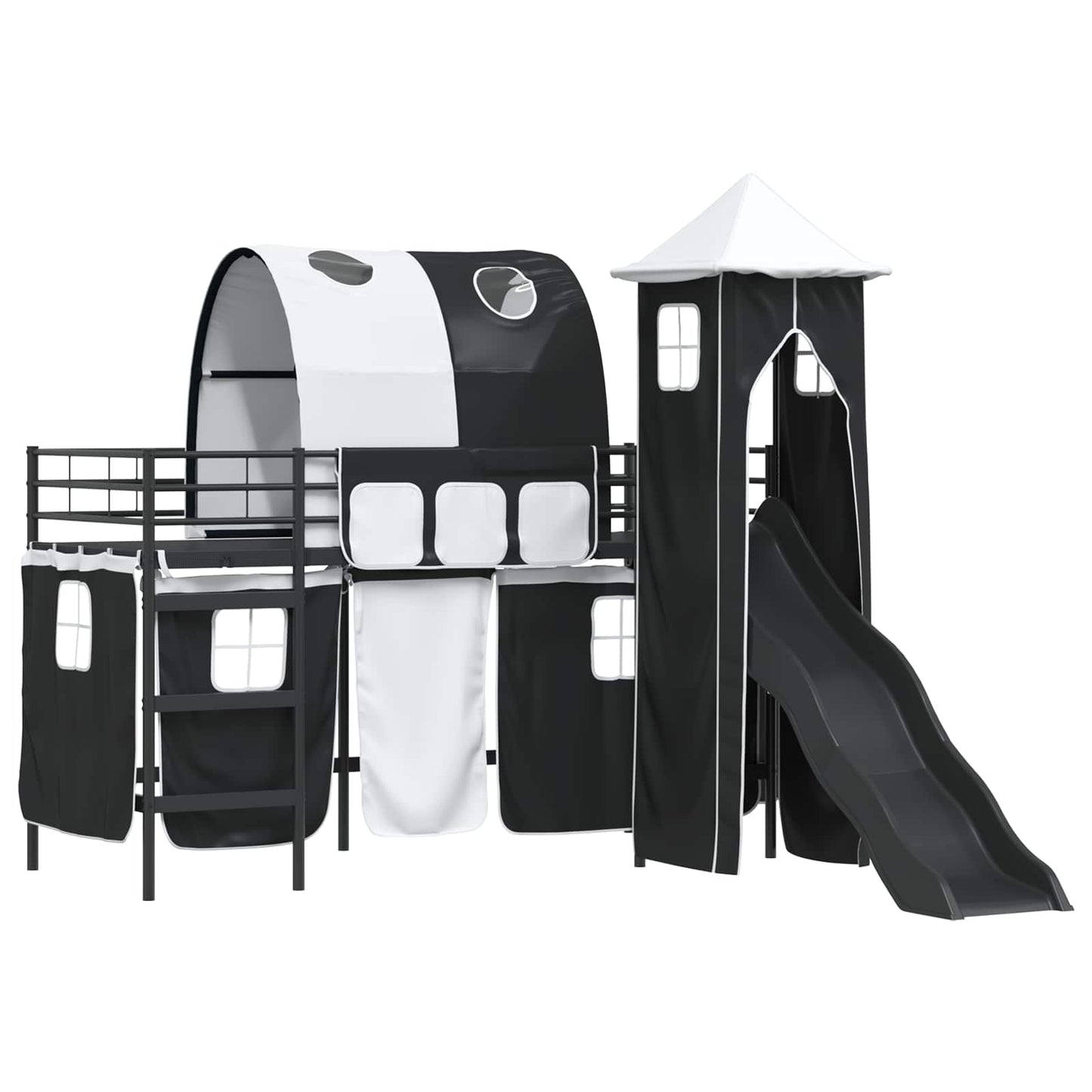 Kinderloftbett Schwarz 90 x 190 cm Metall