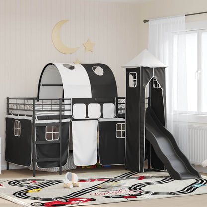 Kinderloftbett Schwarz 99,5 x 200 cm Metall