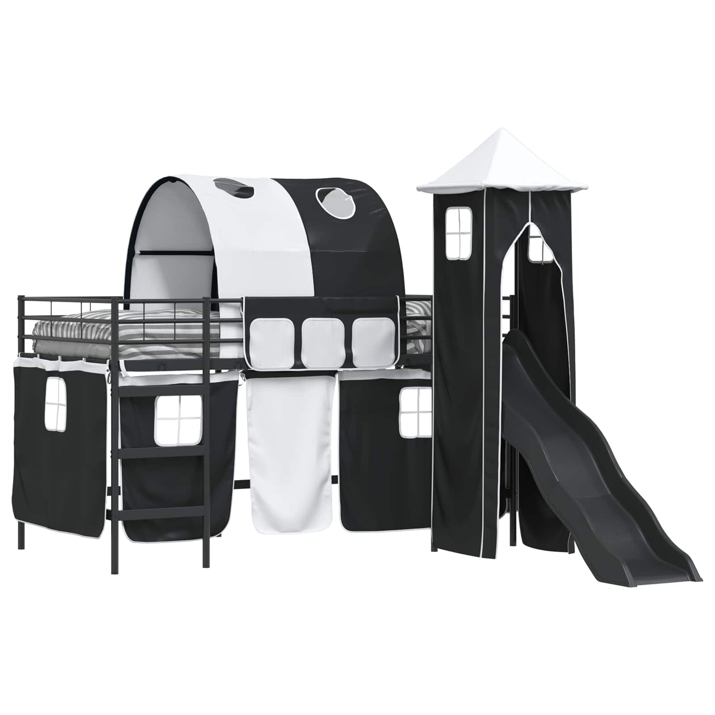 Kinderloftbett Schwarz 99,5 x 200 cm Metall