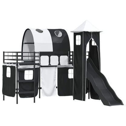 vidaXL Kinderloftbett Schwarz 99,5 x 190 cm Metall