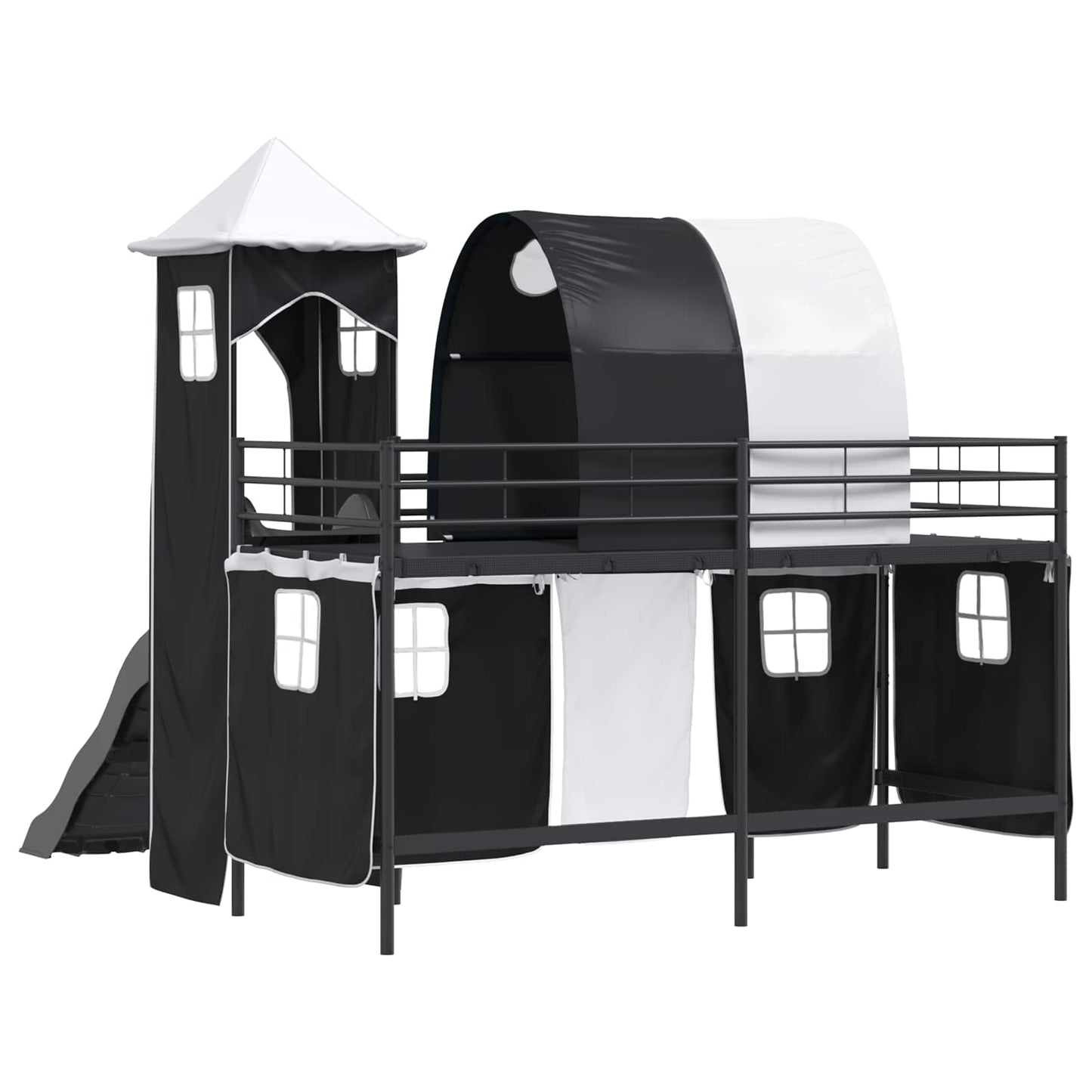vidaXL Kinderloftbett Schwarz 99,5 x 190 cm Metall