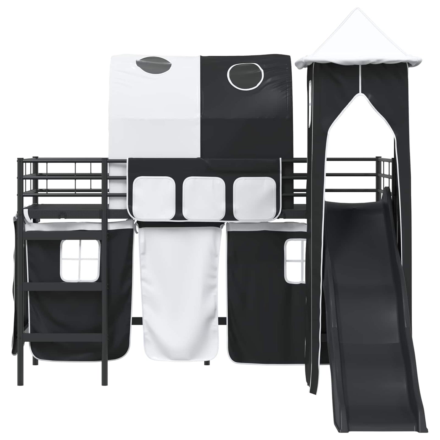 vidaXL Kinderloftbett Schwarz 99,5 x 190 cm Metall