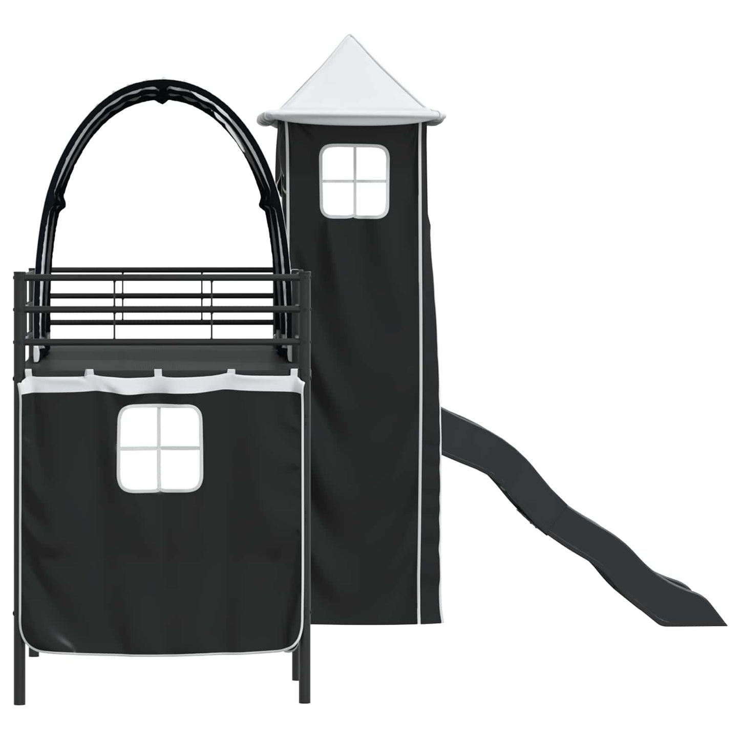 vidaXL Kinderloftbett Schwarz 99,5 x 190 cm Metall