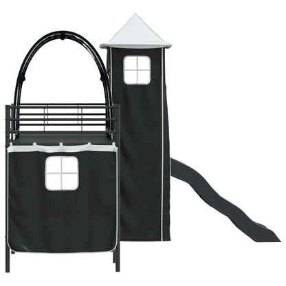 vidaXL Kinderloftbett Schwarz 99,5 x 190 cm Metall