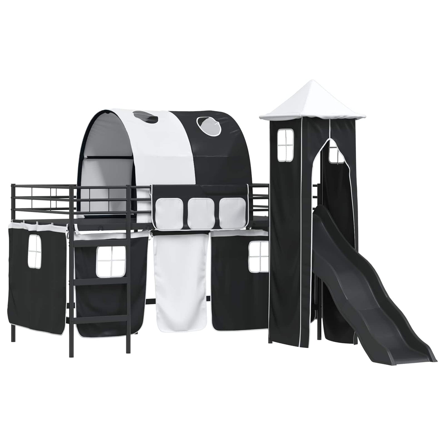vidaXL Kinderloftbett Schwarz 99,5 x 200 cm Metall