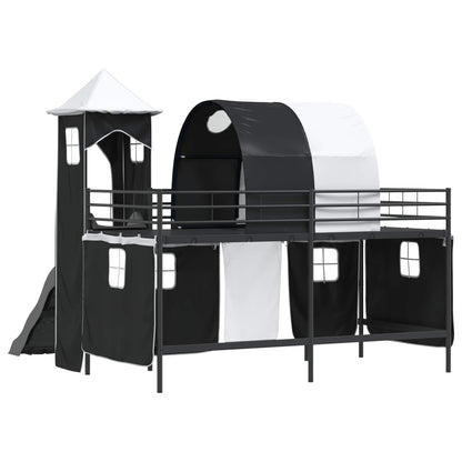vidaXL Kinderloftbett Schwarz 99,5 x 200 cm Metall