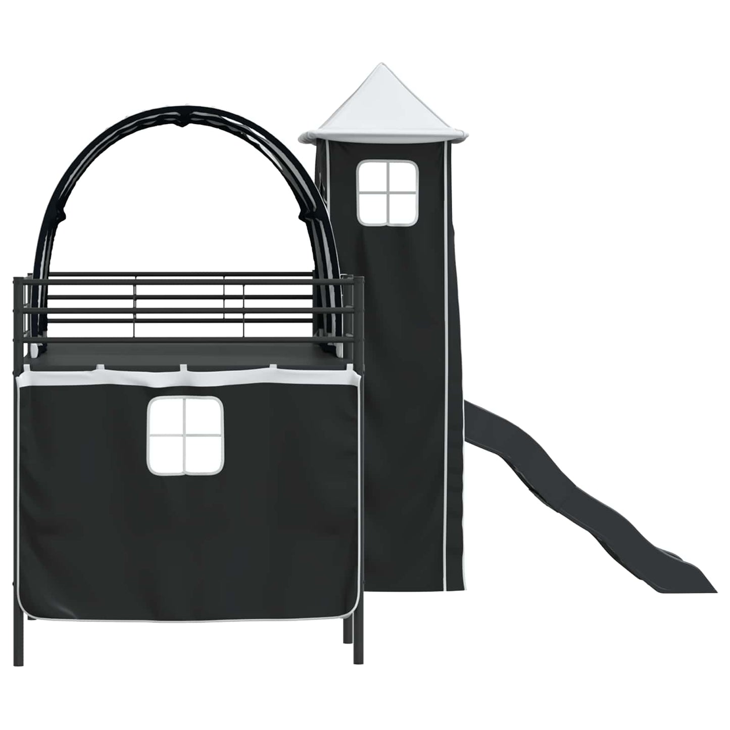 vidaXL Kinderloftbett Schwarz 99,5 x 200 cm Metall