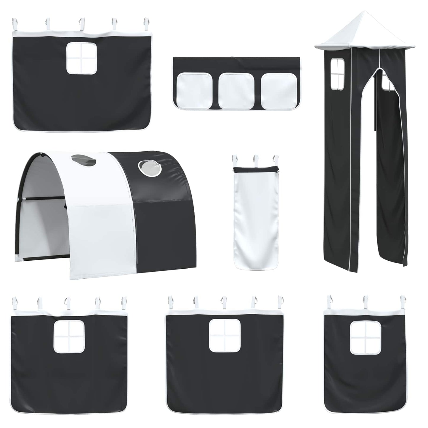 Kinderloftbett Schwarz 107 x 200 cm Metall