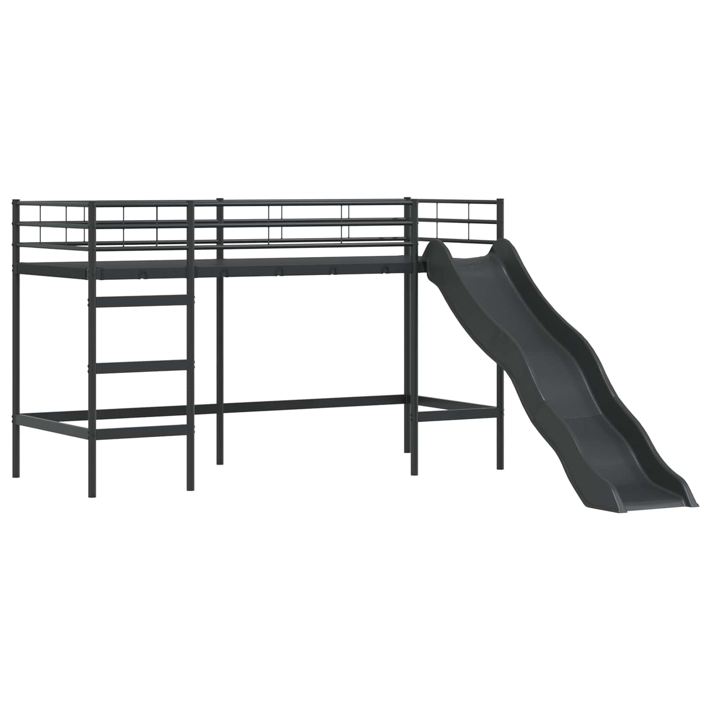 vidaXL Kinderloftbett Schwarz und Blau 99,5 x 190 cm Metall
