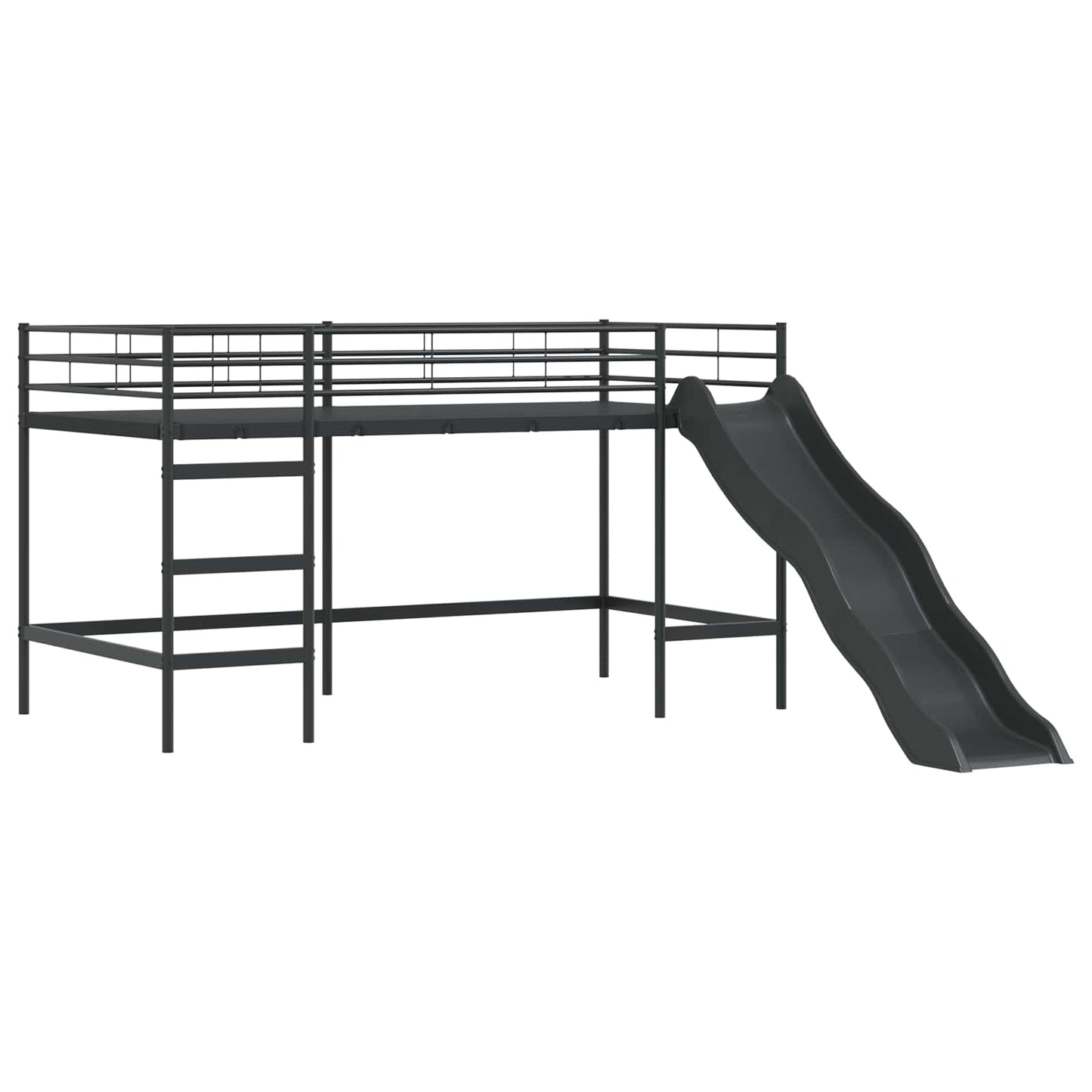 vidaXL Kinderloftbett Schwarz und Blau 99,5 x 200 cm Metall