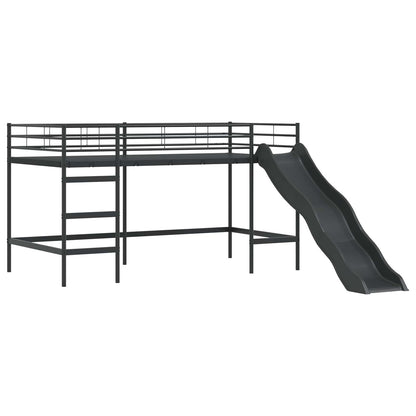 vidaXL Kinderloftbett Schwarz und Blau 99,5 x 200 cm Metall