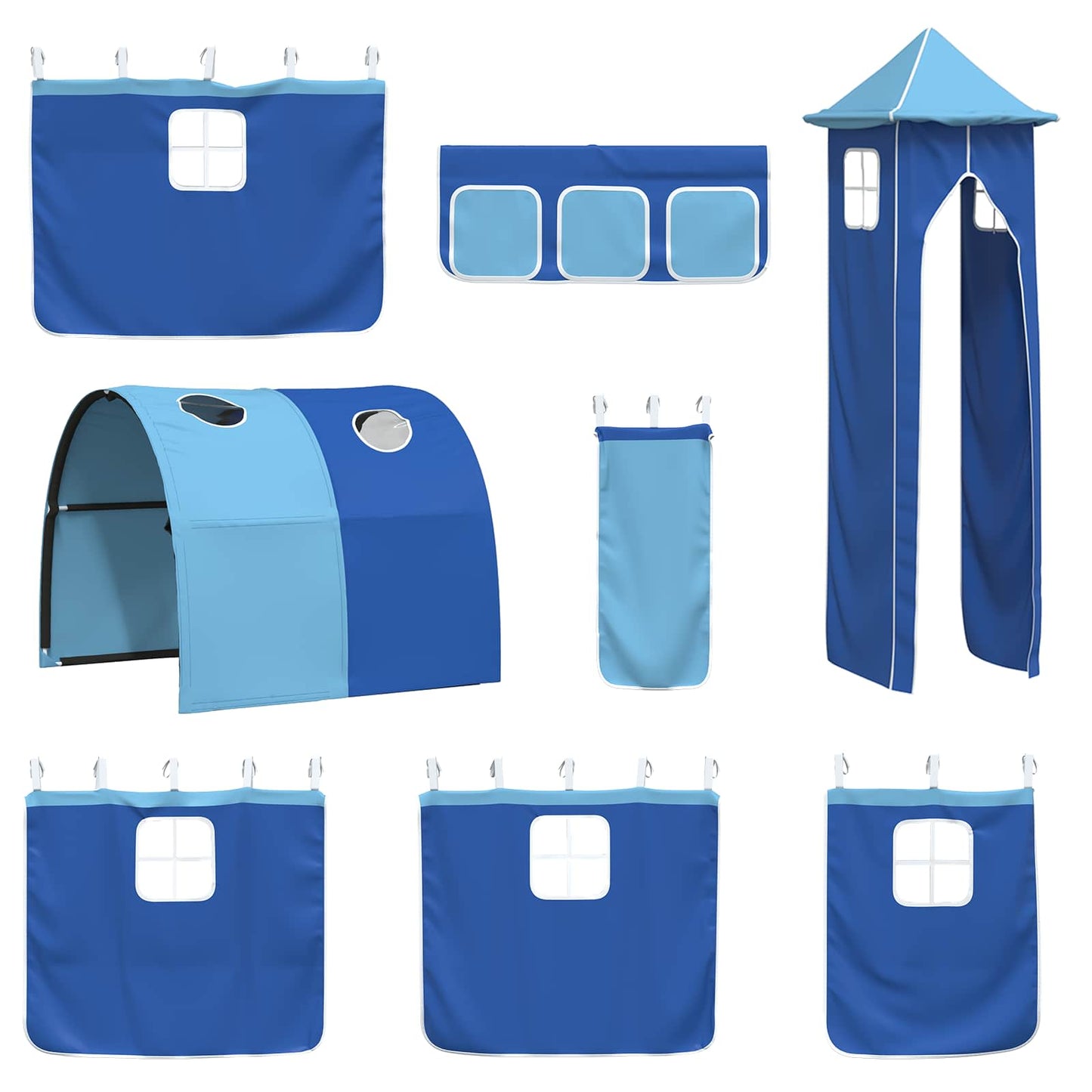Kinderloftbett Schwarz und Blau 107 x 200 cm Metall