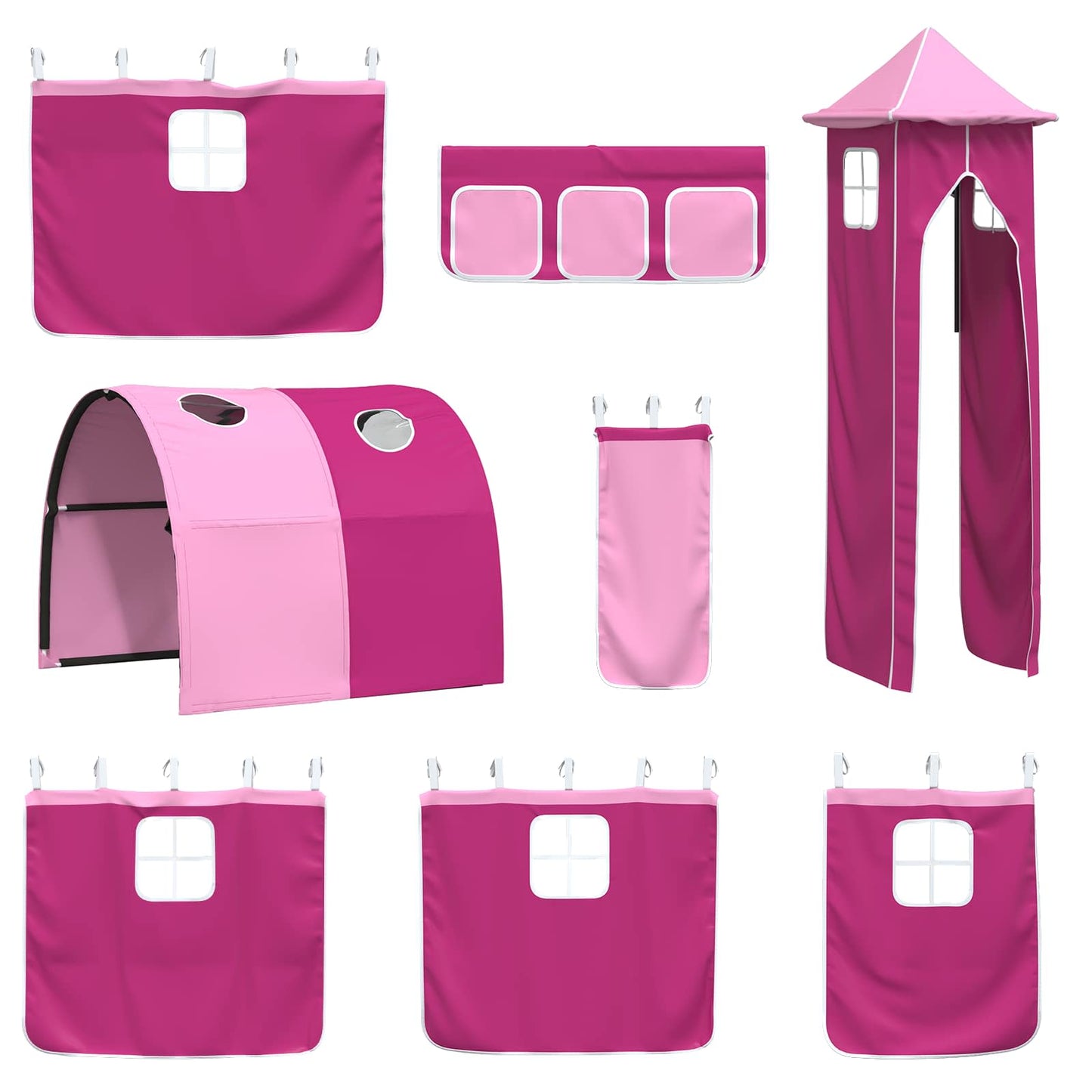 vidaXL Kinderloftbett Schwarz und Pink 107 x 200 cm Metall