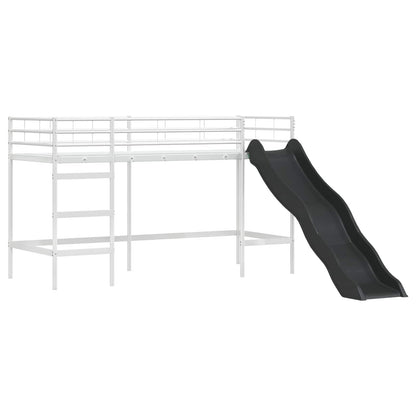 vidaXL Kinderloftbett Weiß und Blau 74,5 x 190 cm Metall