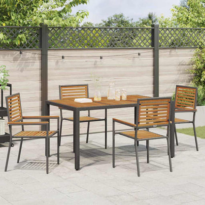 vidaXL Chaises de jardin empilables 4 pcs Marron et noir