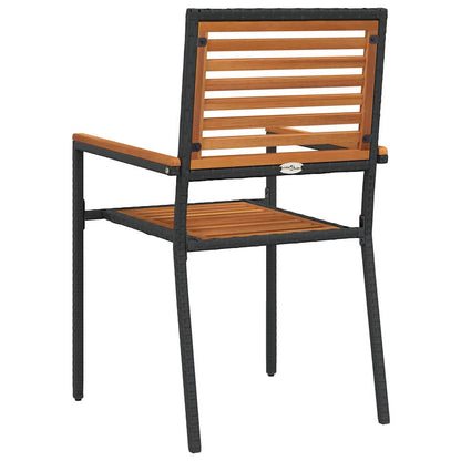 vidaXL Chaises de jardin empilables 4 pcs Marron et noir