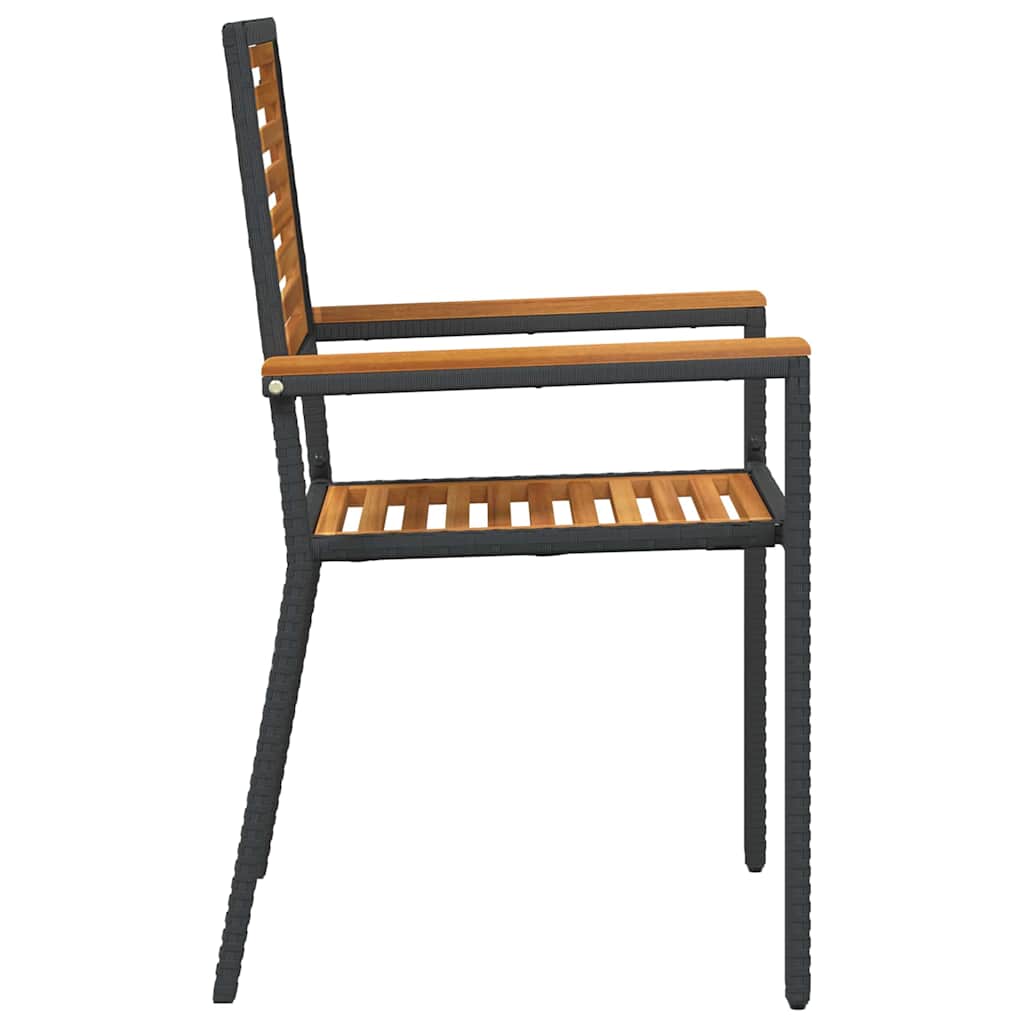 vidaXL Chaises de jardin empilables 4 pcs Marron et noir