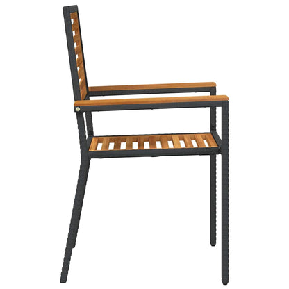 vidaXL Chaises de jardin empilables 4 pcs Marron et noir