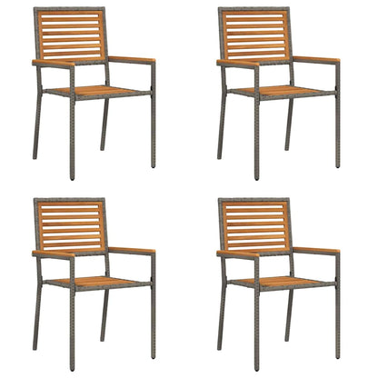 vidaXL Chaises de jardin empilables 4 pcs Marron et gris