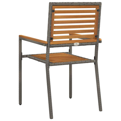 vidaXL Chaises de jardin empilables 4 pcs Marron et gris
